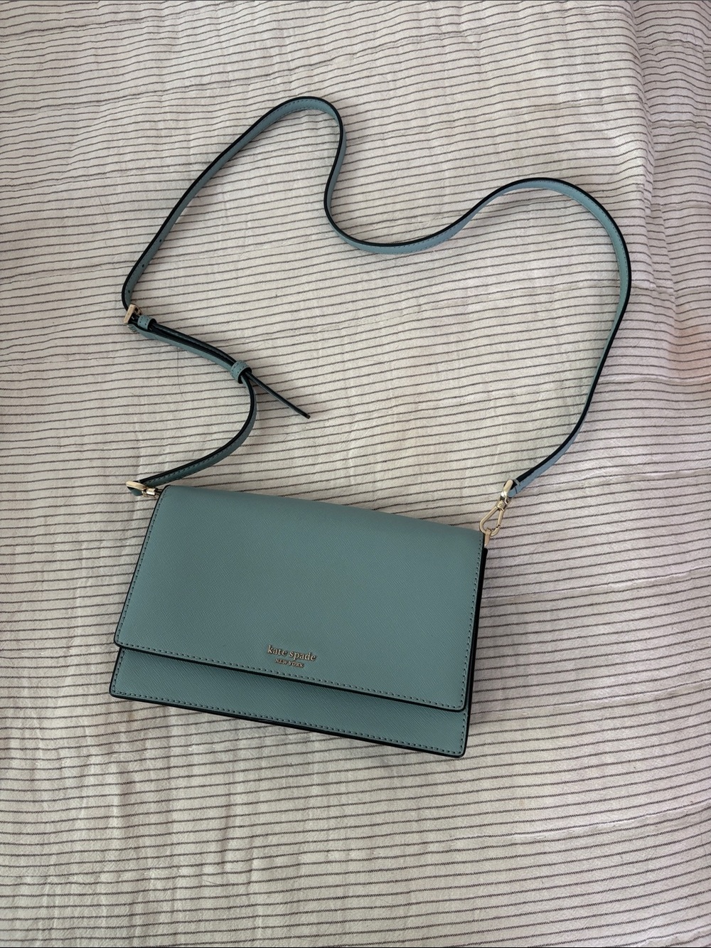 kate spade teal blue leather crossbody